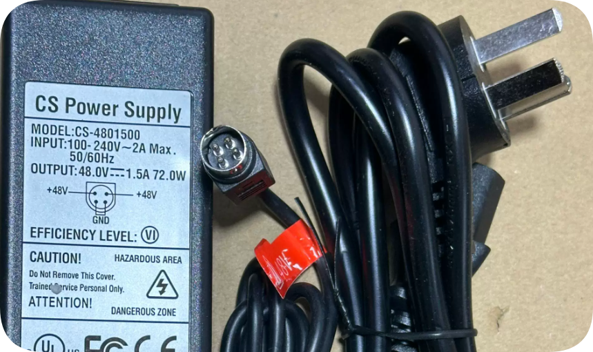 *Brand NEW*Industrial Grade 48V 1.5A 72W Four-Pin Power Adapter CS-4801500 Low Ripple Charger Power Supply
